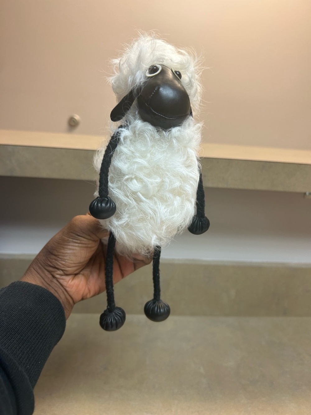 Shaun The Sheep Plush Soft Sherp Wool w/ Dangly Faux Leather Features Clip/Ring